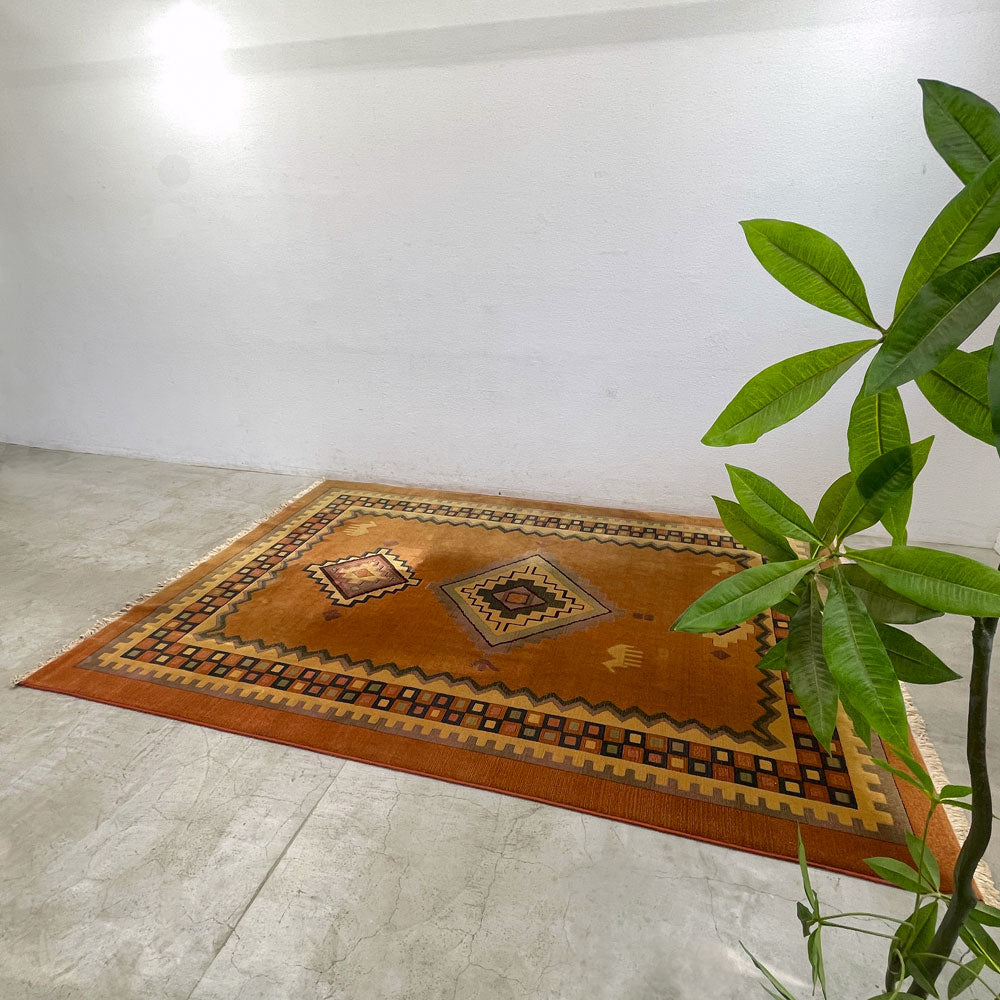 【登戸BASE店】ペルシアナ Persiana ベルギー製 最高級 ウィルトン織 ビンテージ ピュアウールラグ 約W240×L340cm オレンジ系 ラグマット 絨毯 ギャッベ 民族調 エスニック 買取させていただきました。