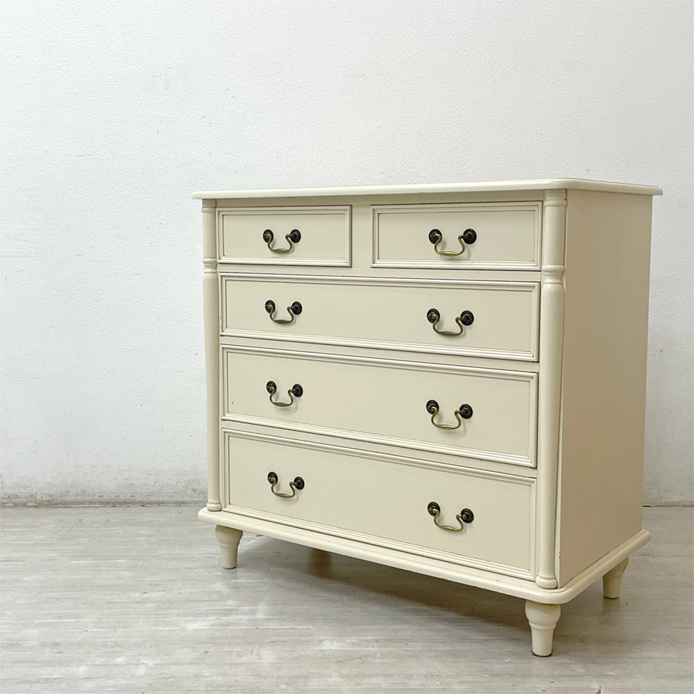 【祖師ヶ谷大蔵店】 ローラアシュレイ LAURA ASHLEY クリフトン CLIFTON 4段 チェスト オフホワイト 廃盤 カントリースタイル 買取させていただきました。