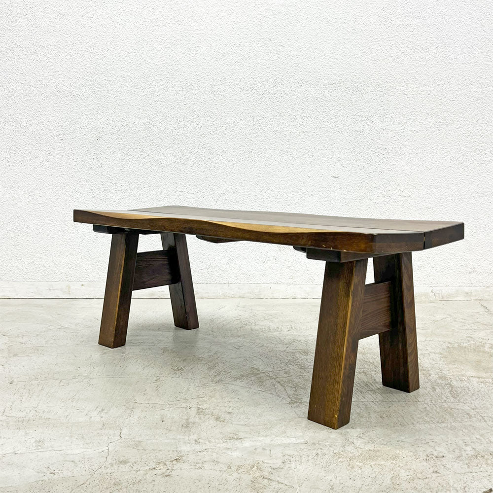 【登戸BASE店】大川家具 アジサイ 110Wベンチ オーク材 ダイニングベンチ 店舗什器 カフェ 買取させていただきました。