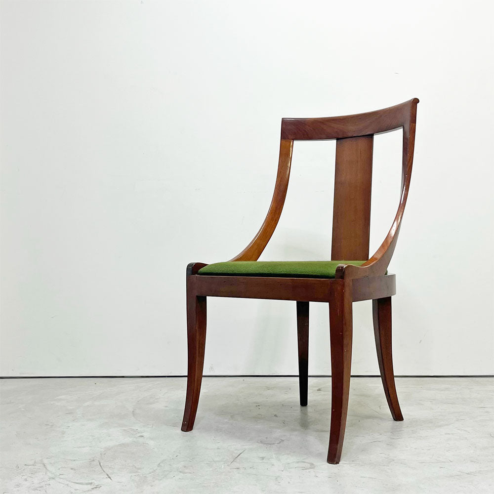【祖師ヶ谷大蔵店】US ビンテージ US vintage マホガニー材 ダイニングチェア ハイバック サイドチェア ファブリック グリーン クラシカルデザイン 買取させていただきました。