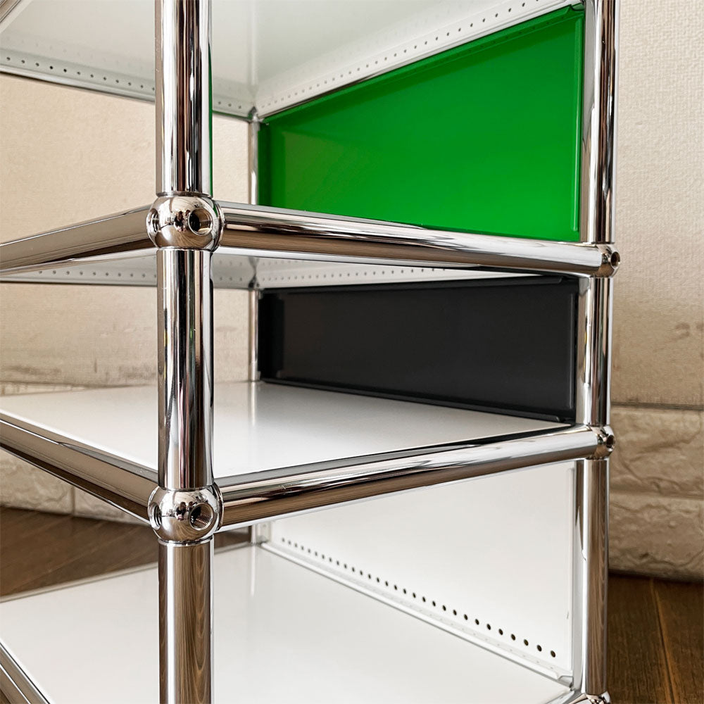 ユーエスエムハラー USM Haller モジュラーファニチャー ハラーシステム キャビネット オープンシェルフ 1列3段 H44.5cm マルチカラー スイス 参考価格￥132,341- ～点と線で繋がる銀色の節奏～