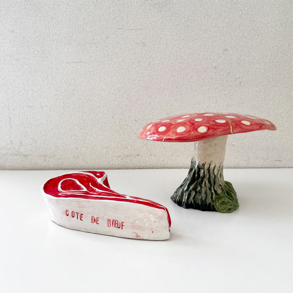 アスティエ・ド・ヴィラット Astier de Villatte ダディマッシュルーム Daddy Mushroom ＆ コート・ド・ブッフ COTE DE BOEUF きのこ 牛リブ オーナメント オブジェ ナタリー・レテ フランス ～" 好き "から歪みを選ぶ～