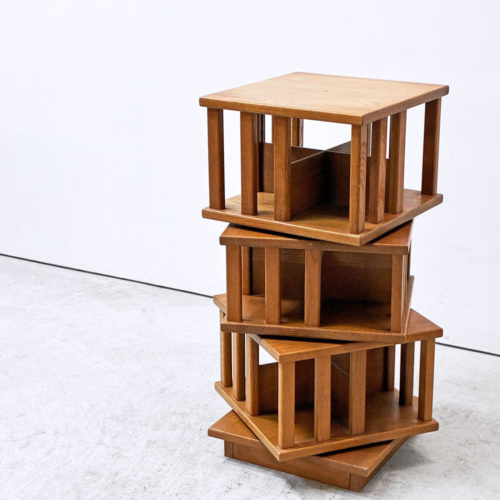 【祖師ヶ谷大蔵店】ICO ロータリーブックシェルフ Rotary Bookcase ブックケース 回転式本棚 オーク材 スタッキングシェルフ US製 買取させていただきました。