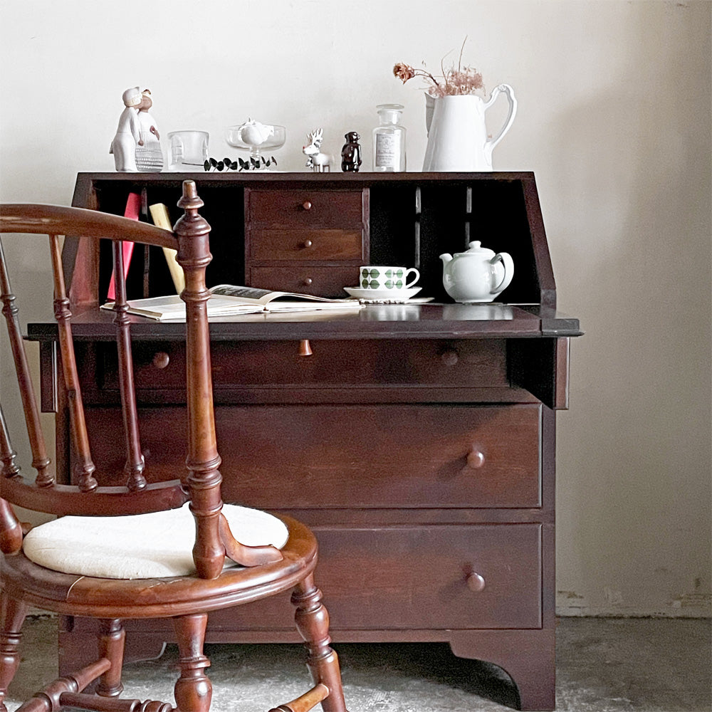 松本民芸家具 ライティングビューロー #308型 デスク ミズメザクラ 無垢材 ビンテージ 民藝 和モダン ～日本人のための和風洋家具～