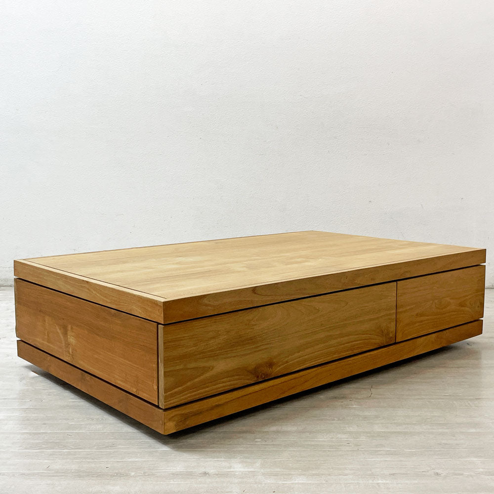 【祖師ヶ谷大蔵店】エスニクラフト Ethnicraft チーク バーガー コーヒーテーブル Teak Burger Coffee Table 2 drawers チーク無垢材 アジアンモダン 買取させていただきました。