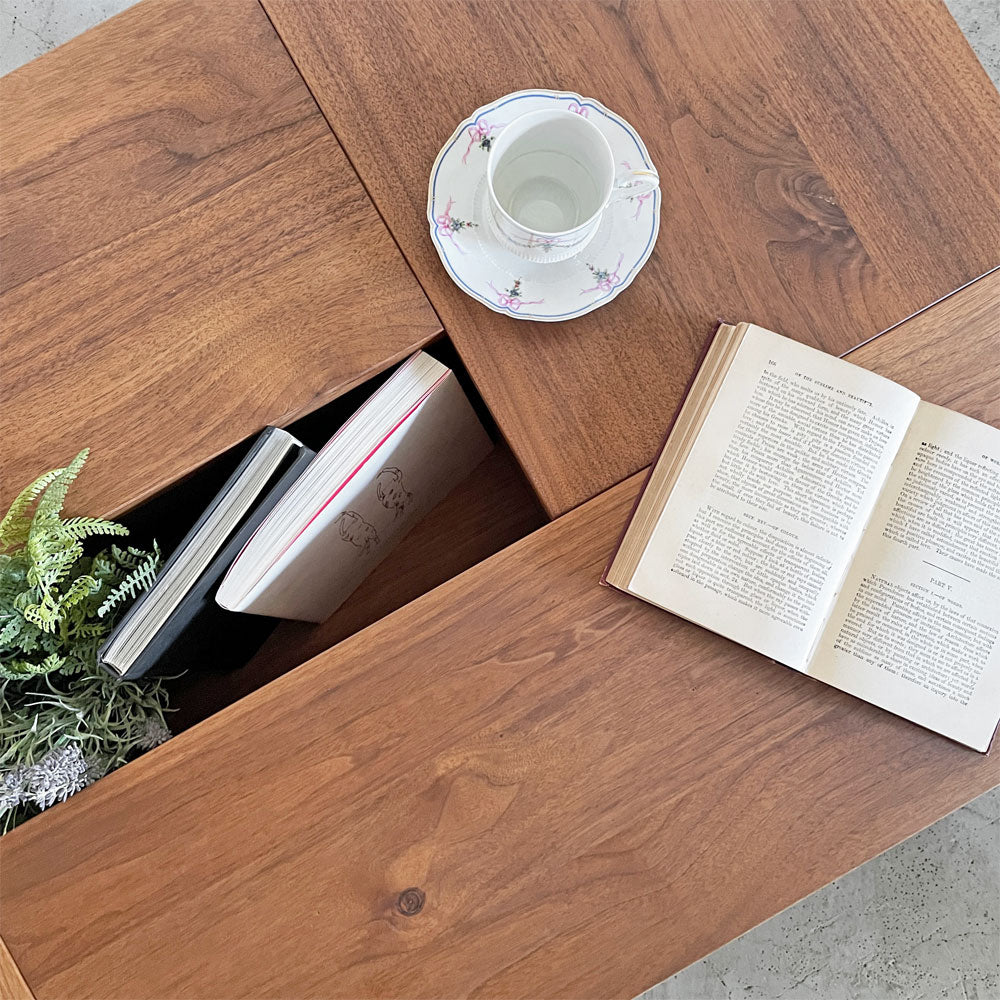 サンコー SUNKOH プロント PRONTO Living Table リビングテーブル ウォールナット無垢材 W120cm 長方形 森宣雄 カタログ定価￥123,000- 廃番 ～ いつでも、なんでも ～