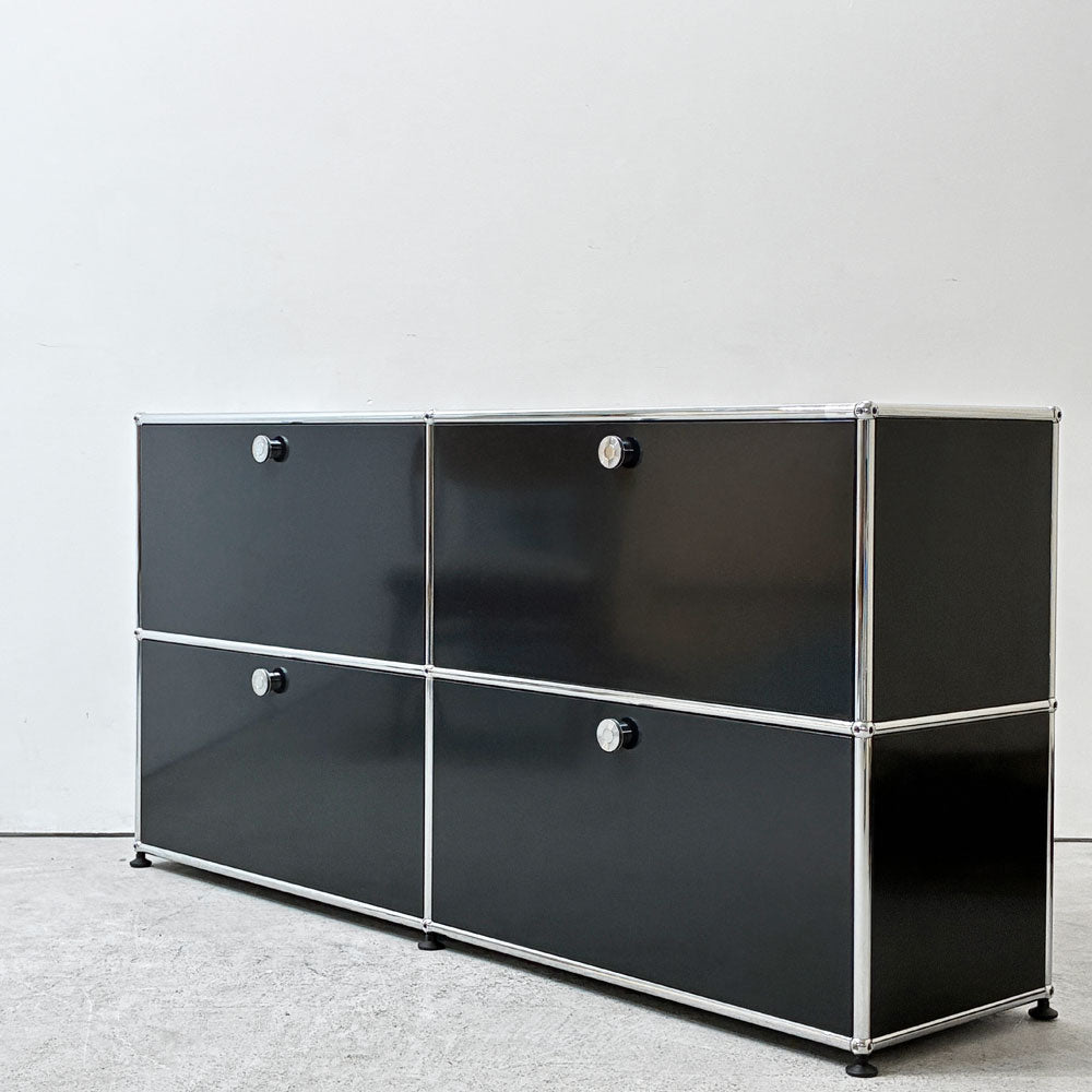 【祖師ヶ谷大蔵店】ユーエスエムハラー USM Haller モジュラーファニチャー キャビネット シェルフ 2列2段 ドロップダウンドア グラファイトブラック スイス モダンデザイン W152×D37×H74  買取させていただきました。