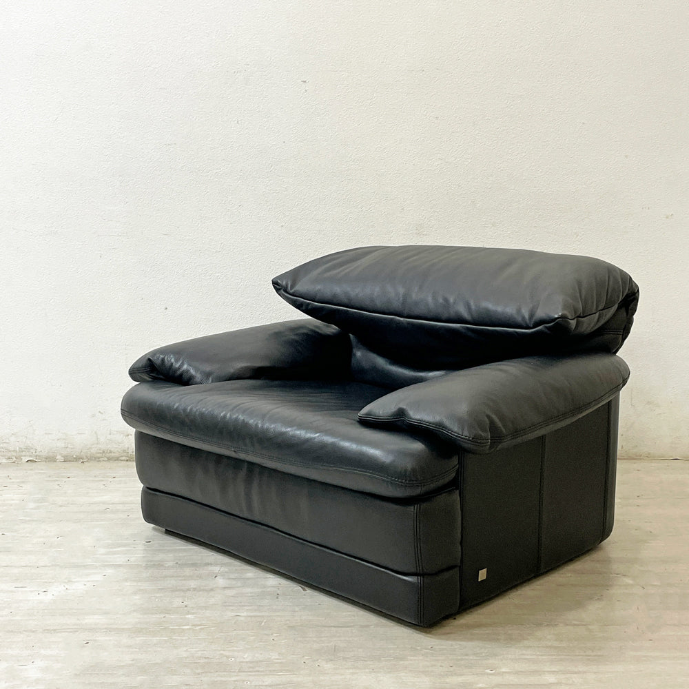 【祖師ヶ谷大蔵店】アクタス ACTUS ギャラリーM Gallery M 1Pソファ 本革 ブラック モダンデザイン ムスタリング Musterring ドイツ 買取させていただきました。