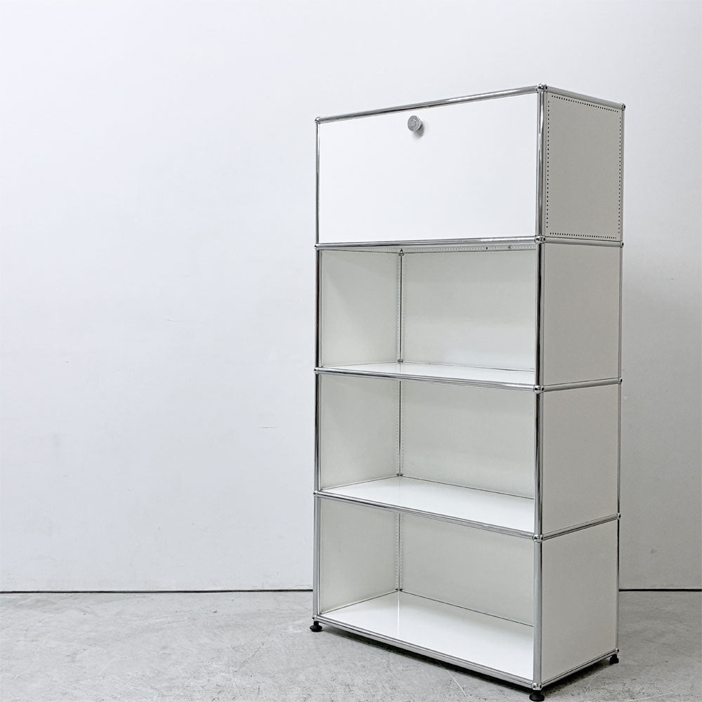 【祖師ヶ谷大蔵店】ユーエスエムハラー USM Haller モジュラーファニチャー キャビネット シェルフ 1列4段 ドロップダウンドア ピュアホワイト スイス モダンデザイン W77×D37×H144  買取させていただきました。