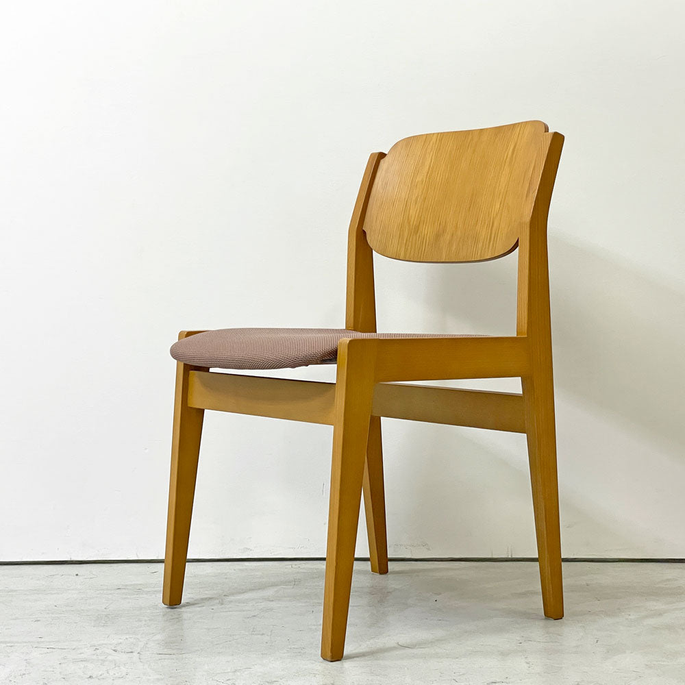 【祖師ヶ谷大蔵店】天童木工 Tendo S-0508NA-NT ダイニングチェア ブックチェア 図書館椅子 オーク材×ビーチ材 ファブリック ピンク系 水之江忠臣 買取させていただきました。
