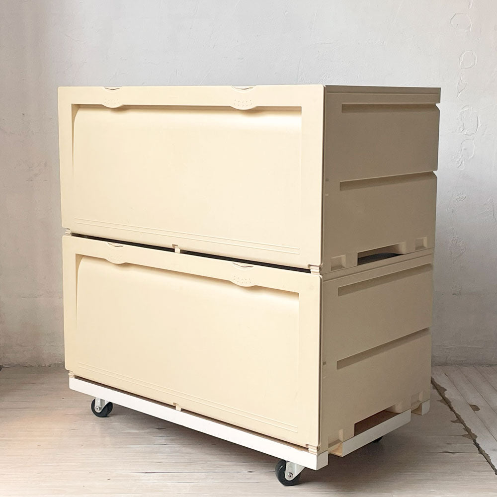 【下北沢店】タッパーウェア Tupperware スーパーチェスト ワイド Super chest Wide 引出1段・2段 ベージュ 2段セット 専用カート付き 買取させていただきました。