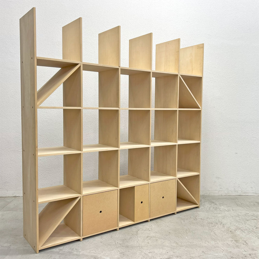 【登戸BASE店】マルゲリータ margherita シェルフ シナ材 壁一面の本棚 奥行350mm 縦5コマ×横5コマ SLF-AR-1800-1800-EX オープンシェルフ 書棚 買取させていただきました。