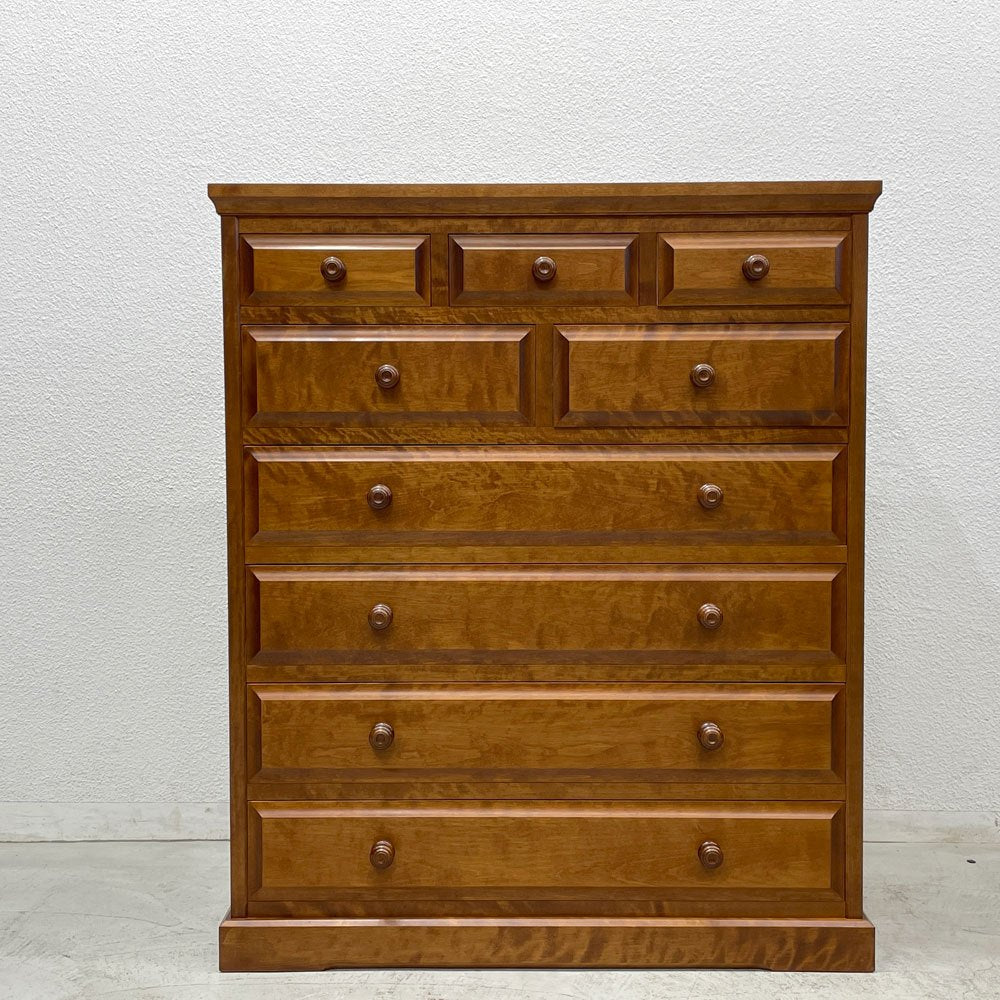 【登戸BASE EC店】北海道民芸家具 整理箪笥 6段9杯 HM533 無垢樺材 ライトブラウン色 和家具 民芸家具 買取させていただきました。