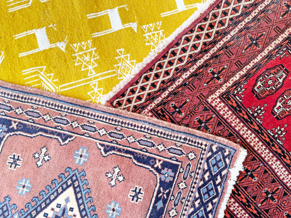 ビンテージ Vintage トライバルラグ トルクメン Turkmen & バルーチ Bharuch & チュニジア製 キリム 計3枚  中古品  買い取りしました。