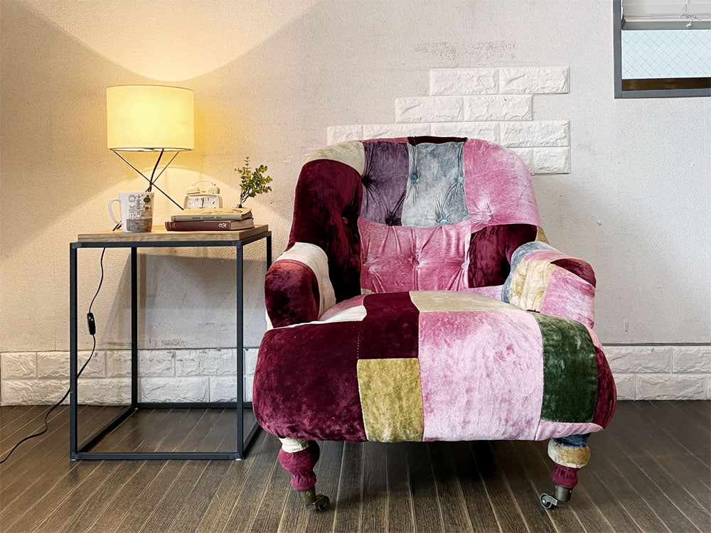 ハロ HALO アンチェア ANNE CHAIR  VELVET PATCHWORK BOHEM 1人掛けソファ ラウンジチェア 英国家具 定価￥203,500- ～調和して覆す～