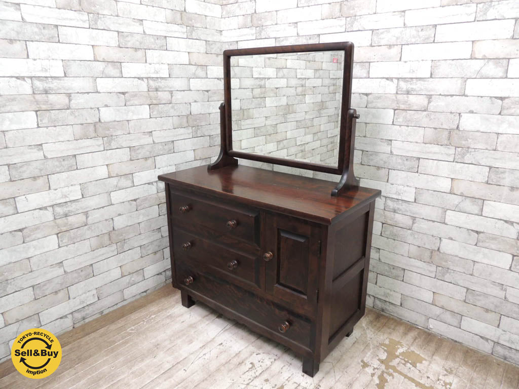 北海道民芸家具 樺材 ドレッサー 化粧台 ミラーチェスト   中古品 買い取りしました。祖師ヶ谷大蔵店 出張買取もお任せ下さい。