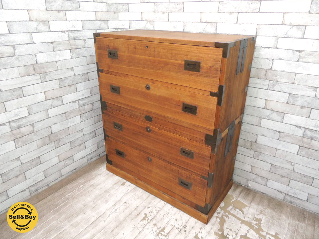 古家具 桐箪笥 重ね箪笥 チェスト ジャパンビンテージ 和家具　中古品 買い取りしました。祖師谷大蔵店 出張買取もお任せ下さい。