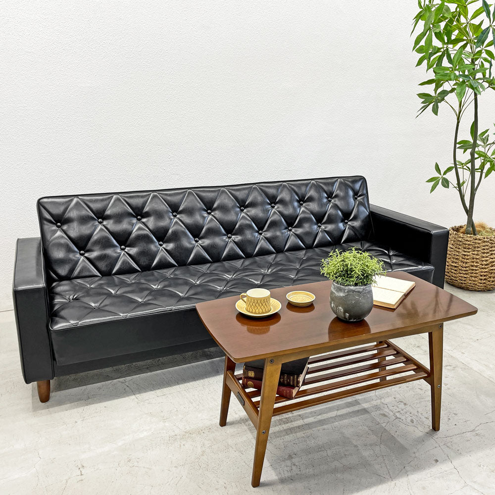 カリモク60 karimoku スリーピングソファ スタンダードブラック ソファベッド レザー ブナ材 スプリング 定価195,800円 ～～