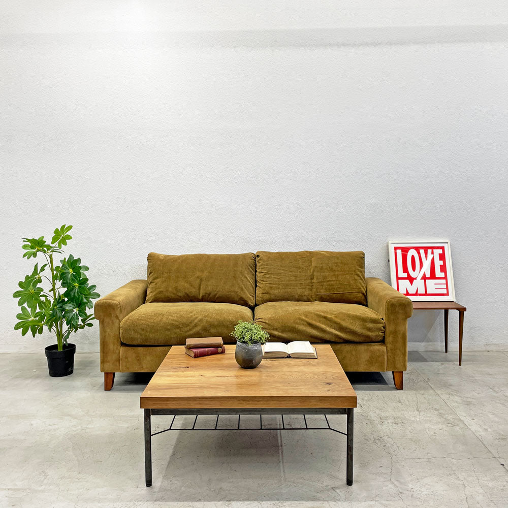 トラックファニチャー TRUCK FURNITURE FKソファ FK SOFA 3シーター F-21 グリーンコーデュロイ フェザークッション カバーリング 定価約476,300円～ファッションとインテリアを結びつけるソファ～