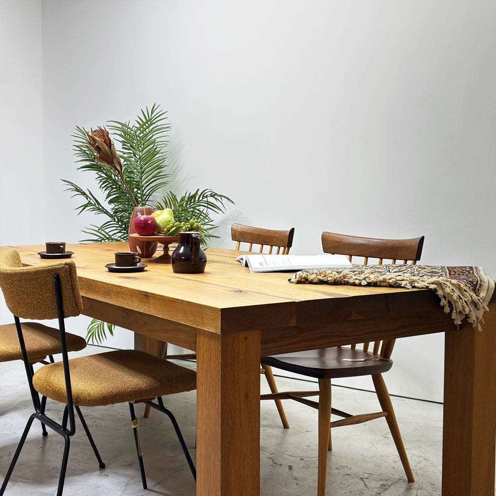 トラックファニチャー TRUCK FURNITURE OAK TABLE ダイニングテーブル オーク無垢材 W200cm ～深翠の宿熱～
