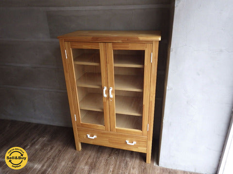 MOMO natural モモナチュラル COCO ココ 希少 廃盤 ガラスキャビネット パイン材 ～ コンパクトスペースにピッタリ収まる素敵なキャビネット♪ 【買取と販売とレンタルのお店】