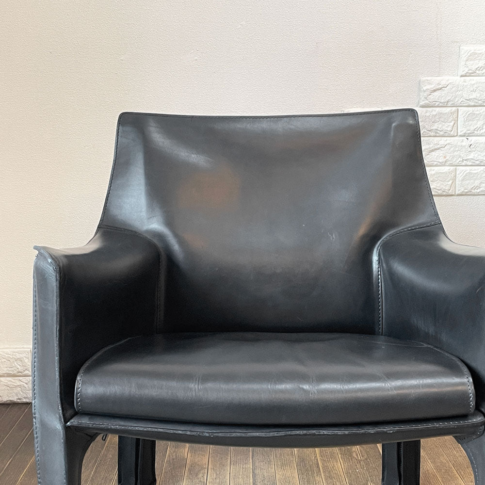 カッシーナ Cassina 414 CAB ラウンジ アームチェア 1シーター キャブチェア 本革 マリオ・ベリーニ 参考価格約65万 ～ ひとりの贅沢、誰かといるような安心感 ～
