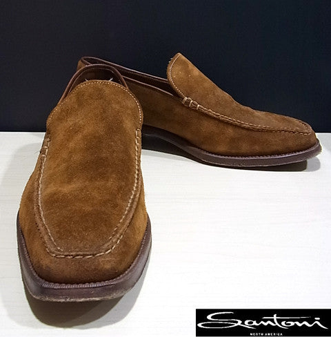 絶世の美男シューズ～イタリア製　最高級 【SANTONI　サントーニ】　スウェードスリッポン【買取＆販売＆レンタル】