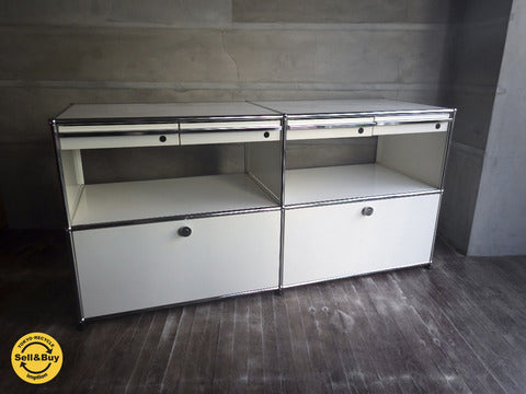 USMモジュラーファニチャー ハラーシステム 2列2段 フラップ扉&スモールドロワー ～ いつの時代もモダンで居続ける不朽の機能とデザイン。 【買取と販売とレンタルのお店】