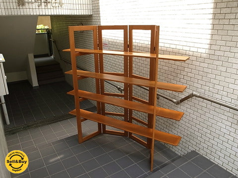 SCANTEAK スキャンティーク チーク無垢材 フォールディング/パーテーションシェルフ  ～　見せる収納で空間を彩るオープンシェルフ【買取と販売とレンタルのお店】