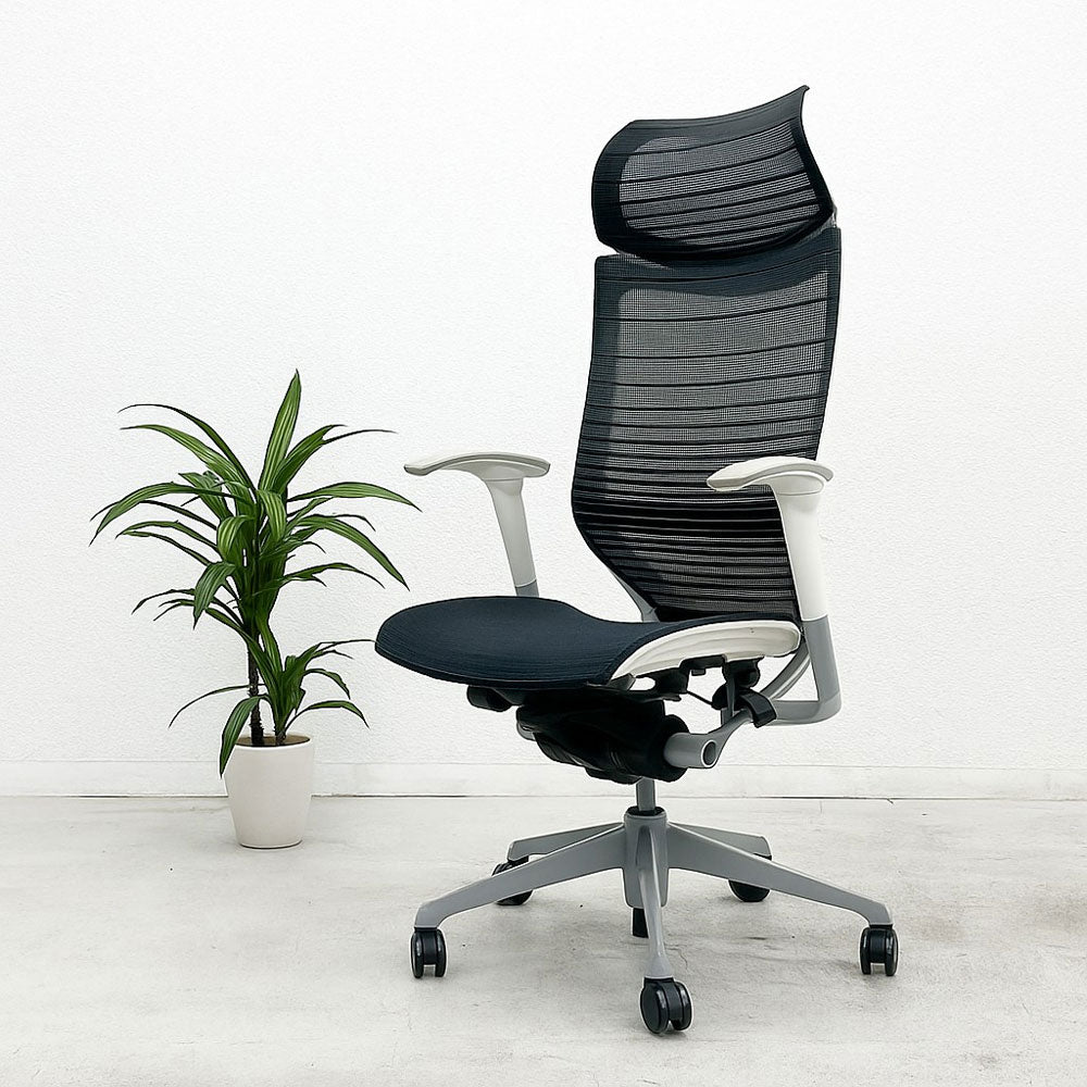 オカムラ okamura バロンチェア Baron Chair CP87BW エクストラハイバック オフィスチェア 固定ヘッドレスト アジャストアーム ジョルジェット・ジウジアーロ ～デザイン性と快適さを兼ね備えたデスクチェア～