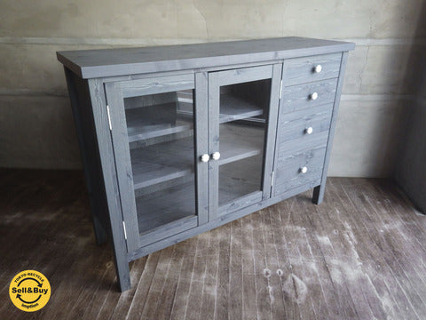 Momo Natural モモナチュラル / サイドボード 食器棚 ブルー ～ 落ち着いているのに可愛い♪大人カントリー&フレンチ サイドボード♪【買取と販売とレンタルのお店】