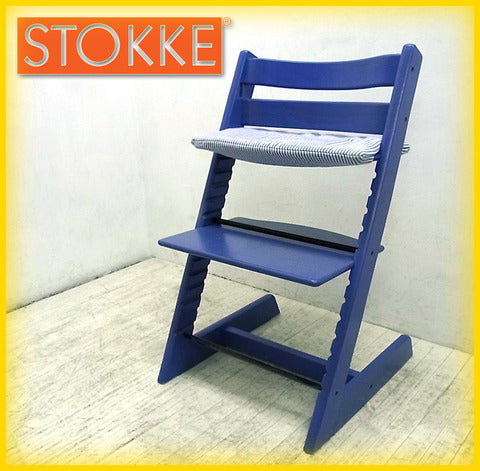 デザイン先進国ノルウェー発！ 世界的ロングセラーの ハイチェア / ベビーチェア！ STOKKE （ ストッケ ） 新型 『 トリップトラップ （ 新色ブルーカラー！ ） 別売クッション付き 』 入荷！