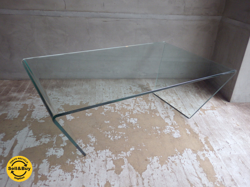 モーダエンカーサ moda en casa トラペズ trapez ガラス コーヒーテーブル センターテーブル モダンデザイン 中古品 買い取りしました。