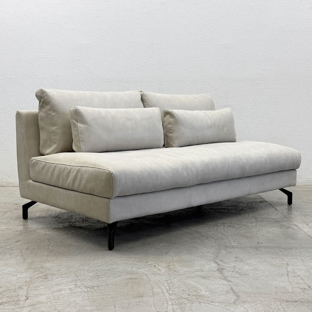 【登戸BASE店】リラックスフォーム RELAXFORM グラシエーロ GLACIERO 2人掛けソファ W161cm プライムレザーテックス プラチナグレー 関家具 定価￥98,000- 買取させていただきました。
