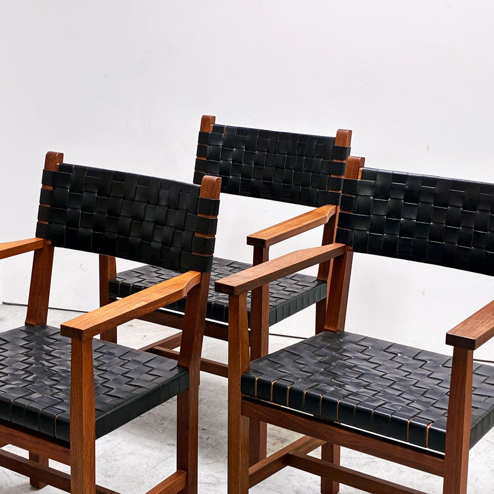 【祖師ヶ谷大蔵店】北の住まい設計社 KITANOSUMAISEKKEISHA ラスティック チェア RUSTIC CHAIR アームチェア レザー 本革  ブラック カエデ材 ナラ材 バンド 廃番 買取させていただきました。