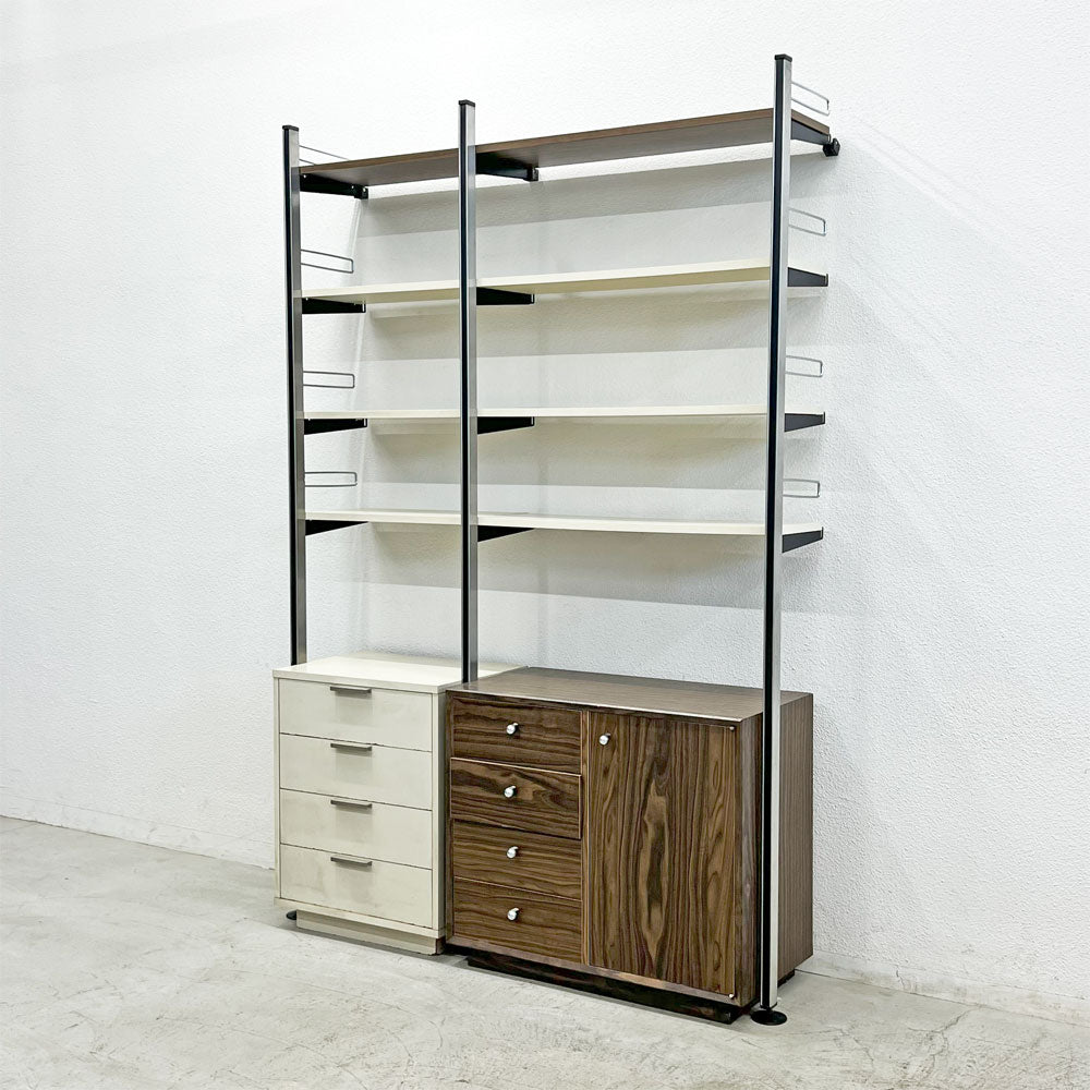 【登戸BASE店】オカムラ okamura GKデザイン ホームユニット ウォールシェルフ 2連 W150×H214cm チェスト キャビネット付き買取させていただきました。