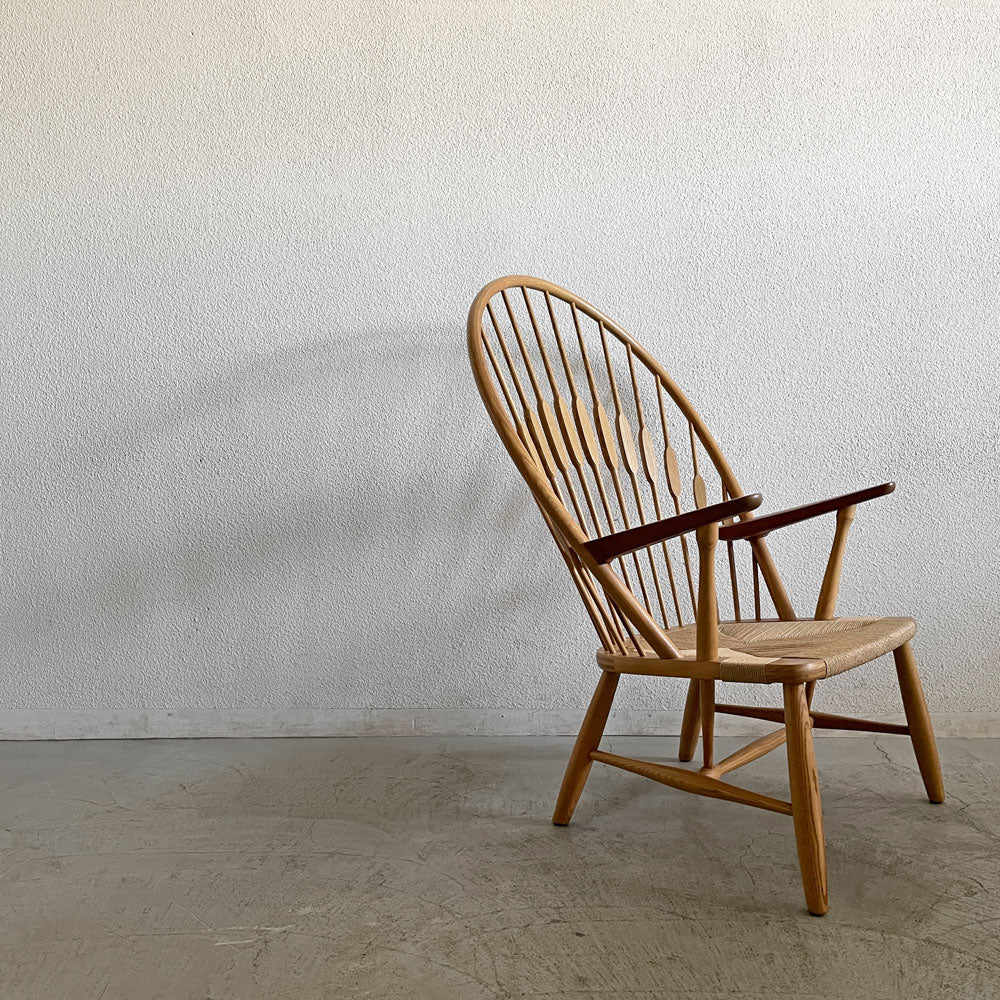ヨハネスハンセン Johannes Hansen ピーコックチェア JH550 ラウンジチェア アッシュ材×チーク材 ペーパーコード張替済 ハンス・J・ウェグナー デンマーク 北欧ビンテージ ～ 真の価値は日常で ～