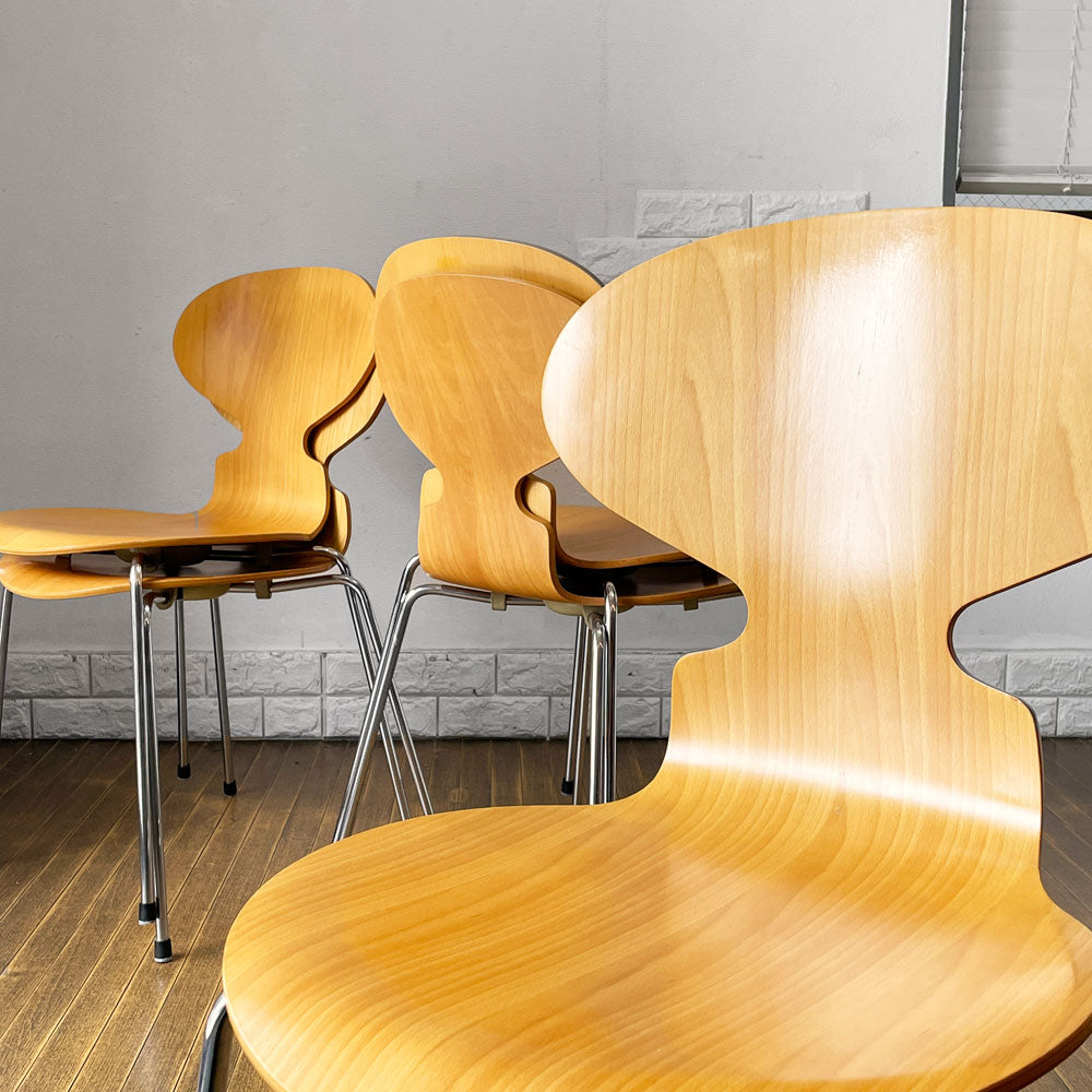 フリッツハンセン Fritz Hansen 3101 アリンコチェア アントチェア 4本脚 ナチュラルビーチ ラッカー仕上げ フェルトグライズ アルネ・ヤコブセン ～迷える幸せ～