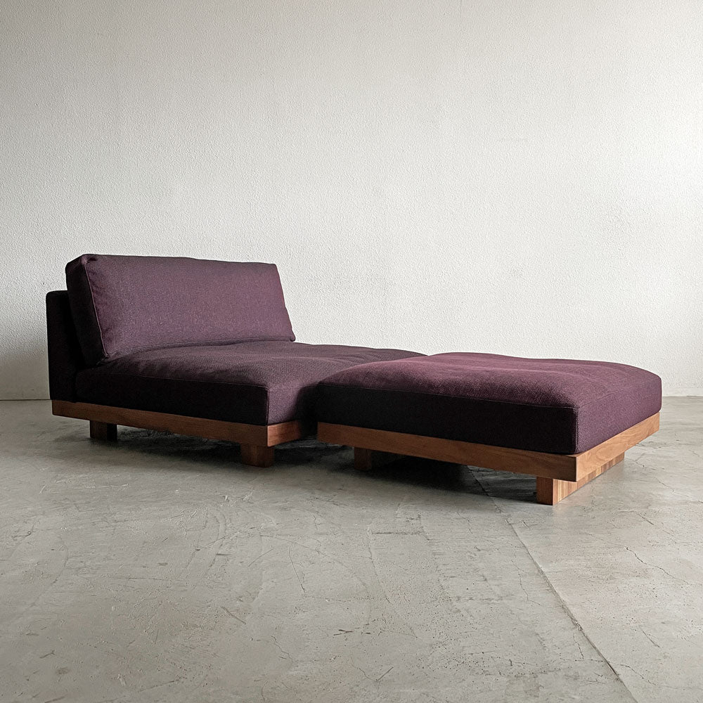 【登戸BASE店】マスターウォール MASTERWAL バリスソファ VARIS SOFA アームレスカウチ 120 ＆ オットマン 90 ファブリックシート ウォールナット無垢材 廃番 展示品 買取させていただきました。