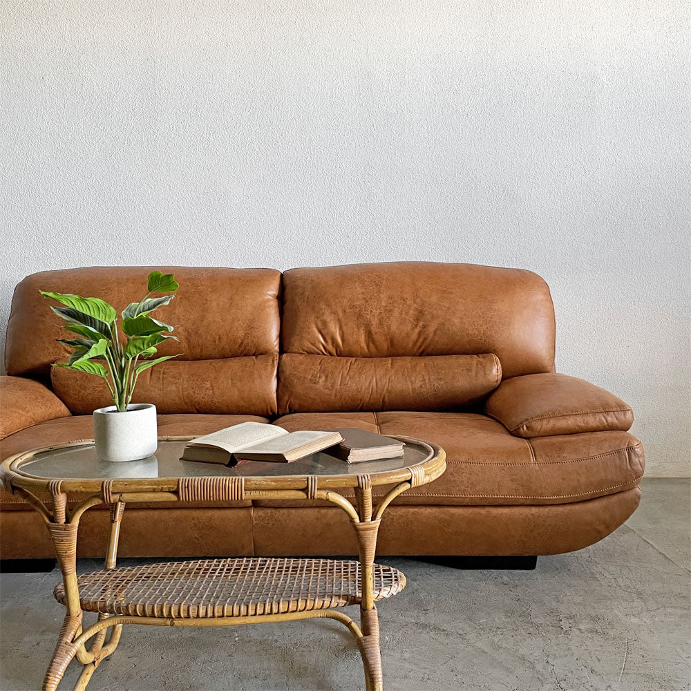 リラックスフォーム RELAX FORM トレビソ TREVISO 3人掛けソファ W210cm スーパーレザーテックス オーカーブラウン 関家具 カタログ定価￥258,500- ～ 小粋な休息 ～