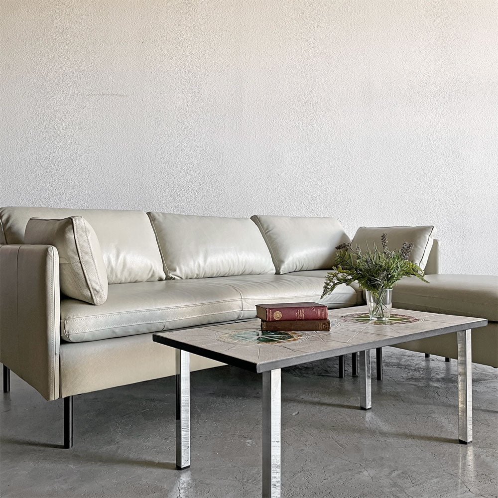 アクタス ACTUS ファイブバイファイブ five by five トランス TRANS システムソファ カウチソファ セパレートタイプ 3点セット W208cm 本革 オフホワイト系 参考価格￥316,800- 廃番 ～ 好みの形にトランスフォーム～