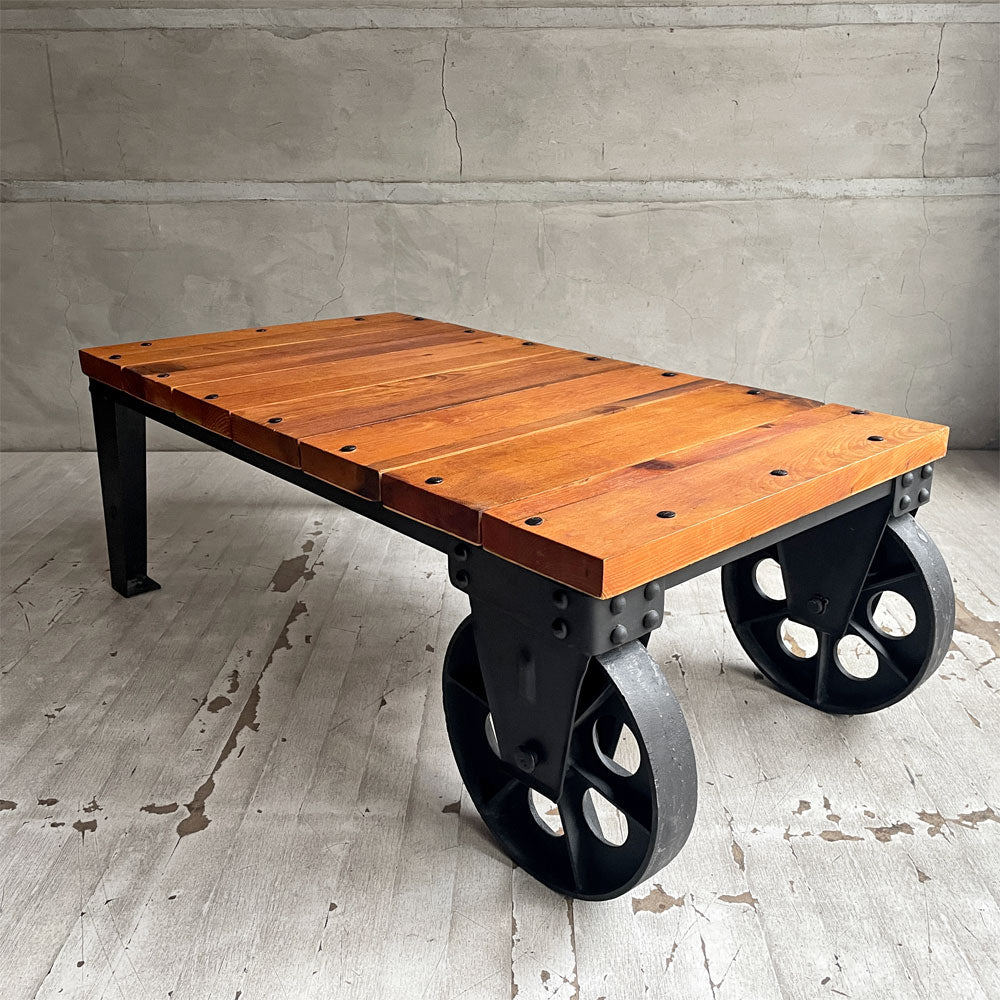 【学芸大学店】ジャーナルスタンダードファニチャー j.s.F ブルージュドリー BRUGES DOLLY ローテーブル コーヒーテーブル 古材 アイアン トローリー インダストリアル 廃番 買取させていただきました。