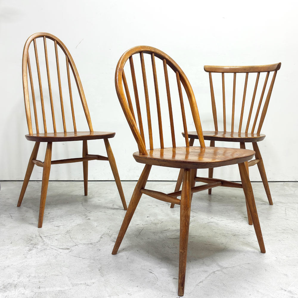 アーコール Ercol ボウバックチェア フープバックチェア クエーカーチェア ダイニングチェア  エルム材 UKビンテージ 英国家具～風を通す窓～