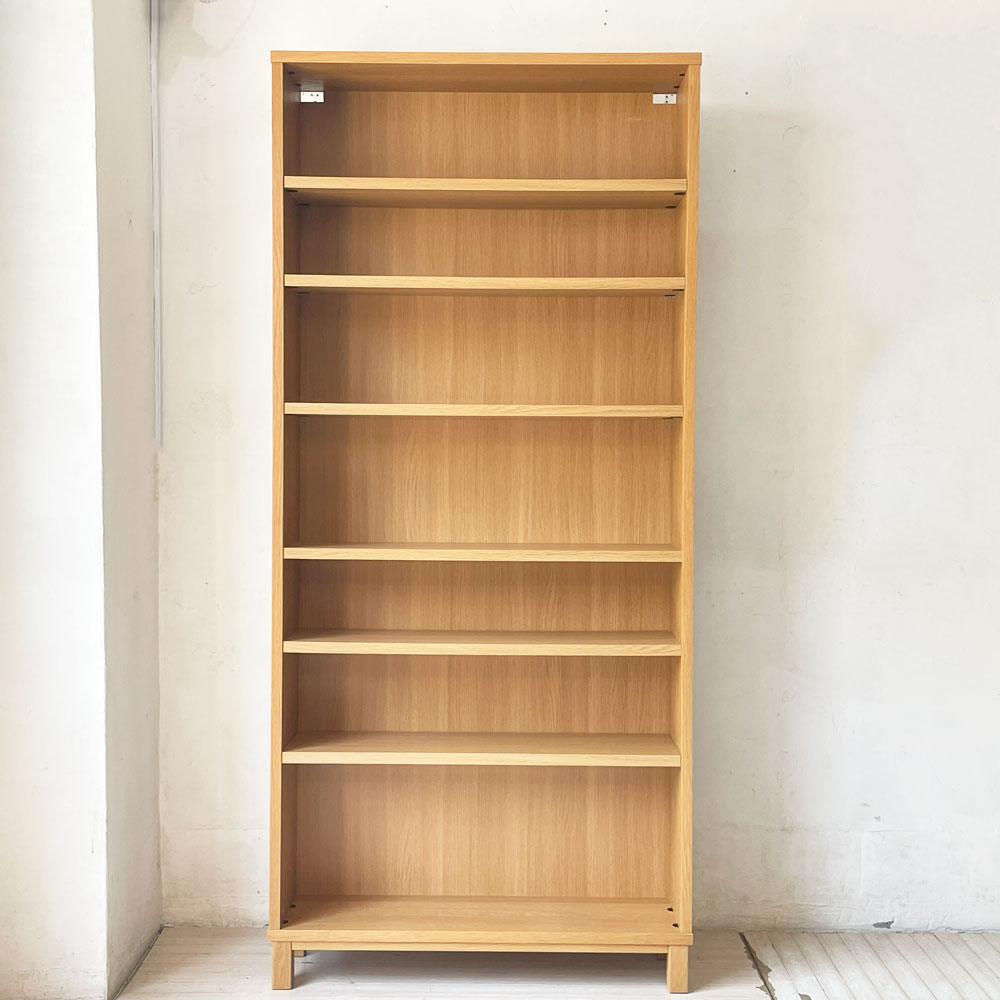 【下北沢店】無印良品 MUJI オーク材 薄型ラック ワイド大 7段 本棚 ブックシェルフ 廃番 買取させていただきました。