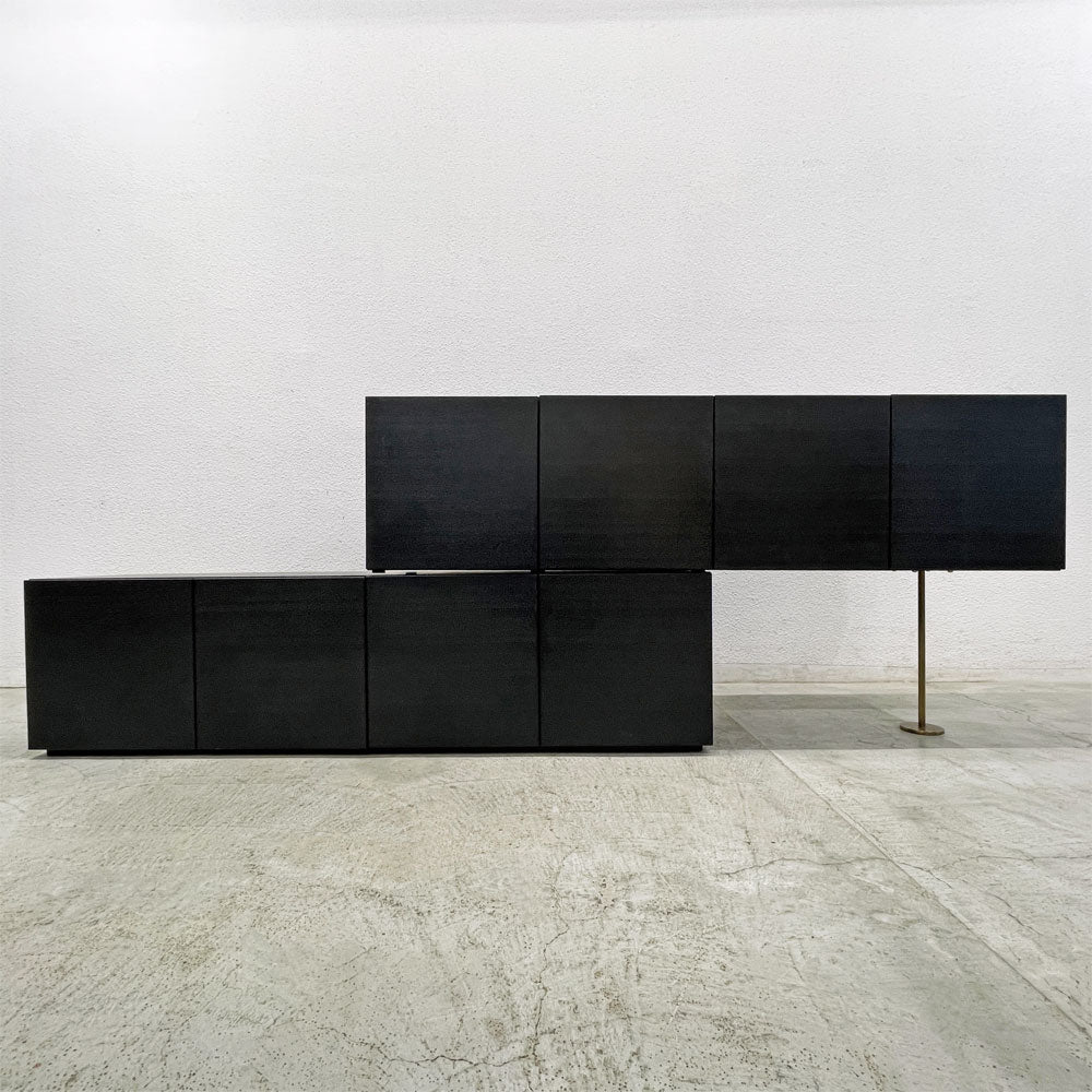 【登戸BASE店】ゼロファーストデザイン ZERO FIRST DESIGN カスタムーダー リビングボード 2段 キャビネット オーク材 ブラック × ブラス調 メタルレッグ W240cm 買取させていただきました。