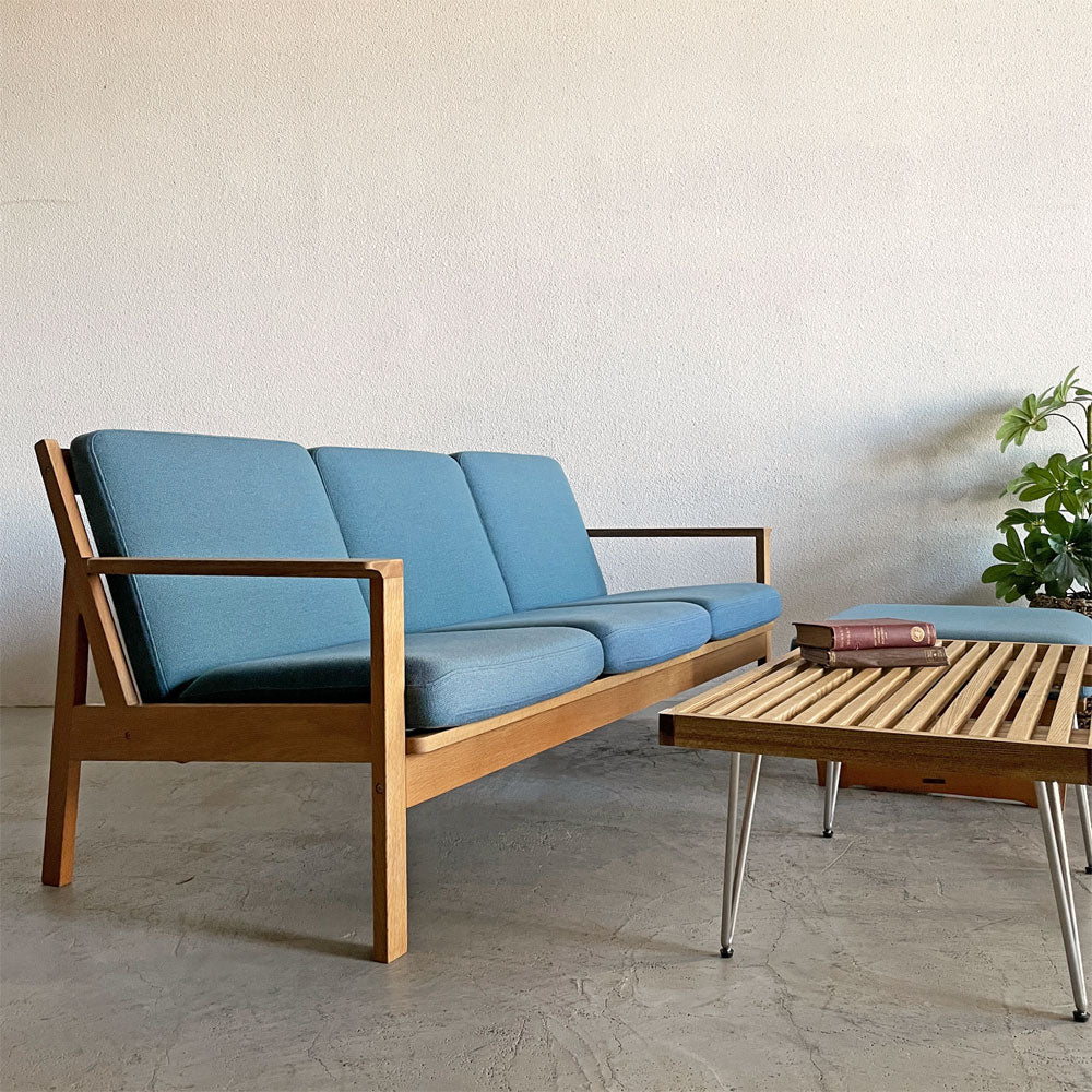 カーフ Karf トリムプラス Tolime+ 3シートソファ 3人掛け W184cm ホワイトオーク無垢材 ファブリック ブルー系 朝倉芳満 現行定価￥291,000- ～ やさしさに包まれたなら ～