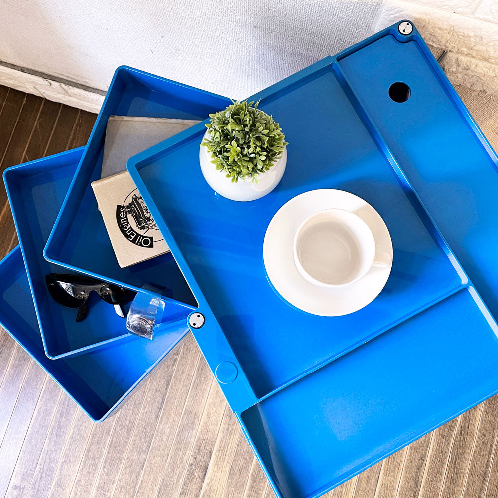 ビーライン B-LINE ボビーワゴン Boby Wagon 3段3トレイ エレクトリックブルー インナートレイ付 ジョエ・コロンボ MoMA イタリア 廃番カラー ～好奇心の宝箱～