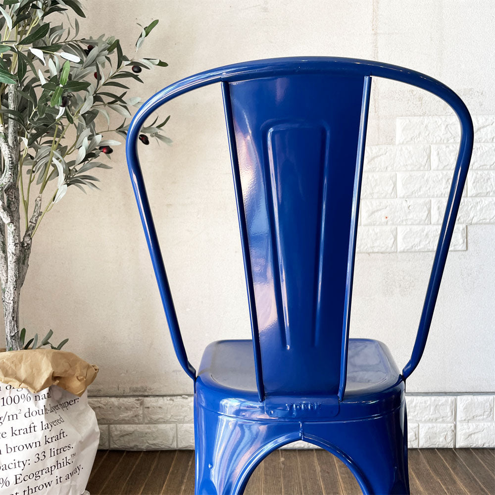 トリックス TOLIX エーチェア A-chair ダイニングチェア スタッキングチェア スチール製 ネイビー グザビエ・ポシャール フランス 定価￥99,000- 廃番カラー ～晴れた日はテラスで～
