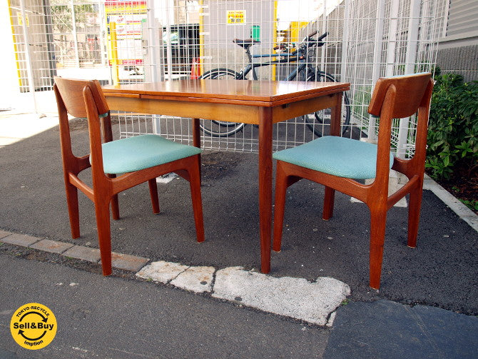 デンマーク ビンテージ チーク材 エクステンション ダイニングテーブル 伸長式 ～ タイムレスなデザインのダイニングテーブル ～【 買取と販売とレンタルのお店 】