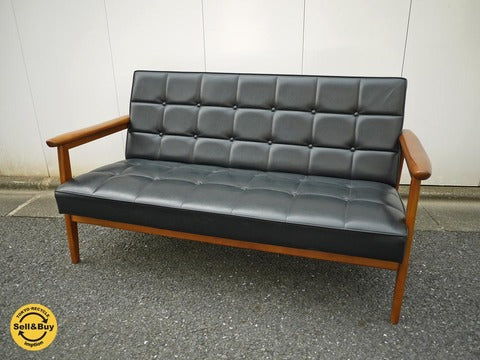 カリモク60 karimoku Kチェア 2シーター スタンダードブラック ミッドセンチュリー ～定番中の定番ソファ【買取りと販売とレンタルのお店】